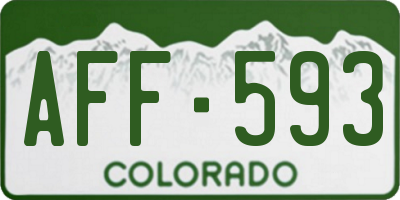 CO license plate AFF593