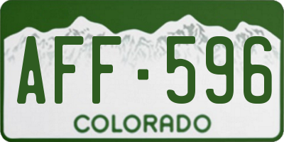CO license plate AFF596