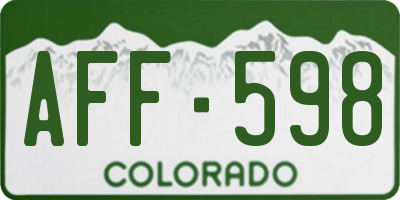 CO license plate AFF598