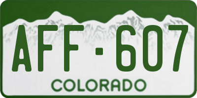 CO license plate AFF607