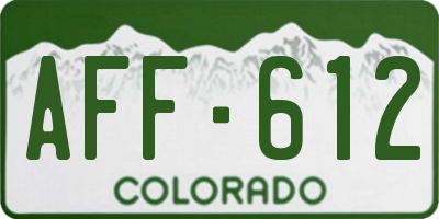 CO license plate AFF612