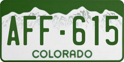 CO license plate AFF615