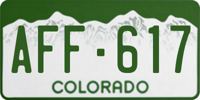 CO license plate AFF617
