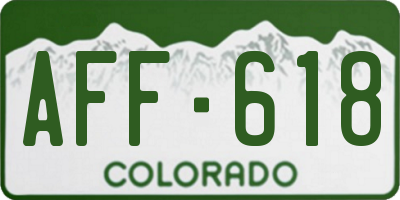 CO license plate AFF618