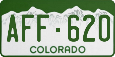 CO license plate AFF620