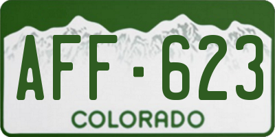 CO license plate AFF623