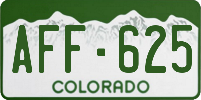 CO license plate AFF625