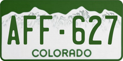 CO license plate AFF627