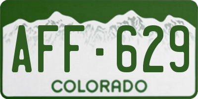 CO license plate AFF629