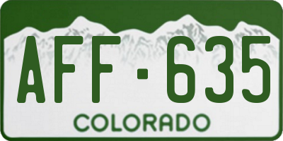 CO license plate AFF635