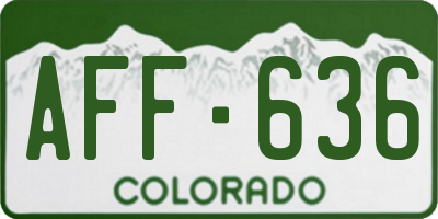 CO license plate AFF636