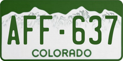 CO license plate AFF637