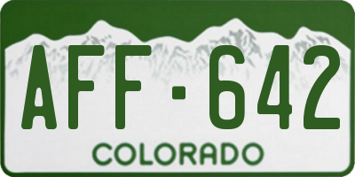 CO license plate AFF642