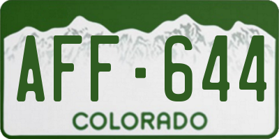 CO license plate AFF644