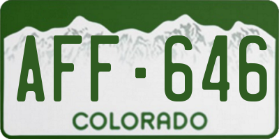 CO license plate AFF646
