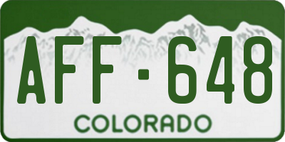 CO license plate AFF648