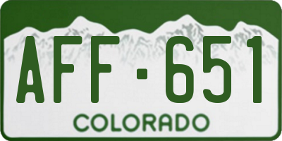 CO license plate AFF651