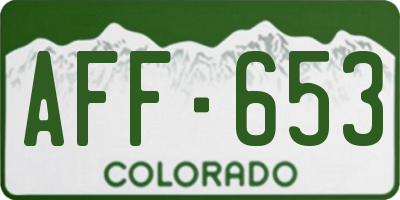 CO license plate AFF653