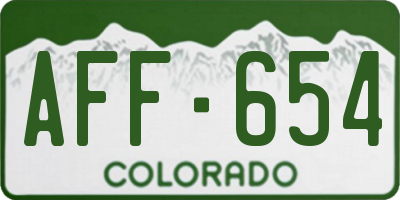 CO license plate AFF654