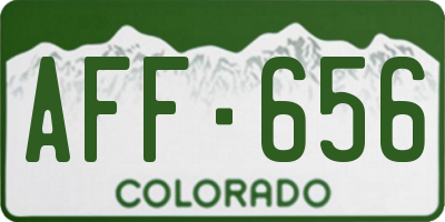 CO license plate AFF656