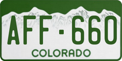 CO license plate AFF660