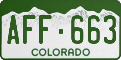 CO license plate AFF663
