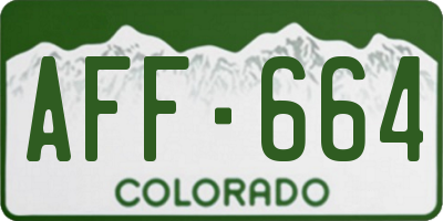 CO license plate AFF664