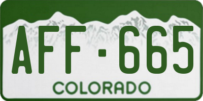 CO license plate AFF665