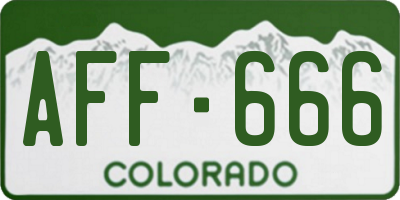 CO license plate AFF666