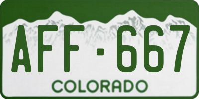 CO license plate AFF667