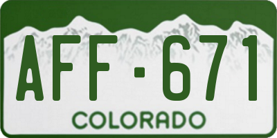 CO license plate AFF671