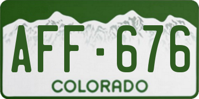 CO license plate AFF676