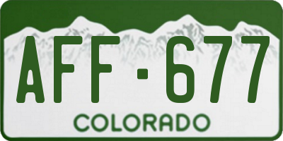 CO license plate AFF677