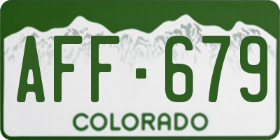 CO license plate AFF679