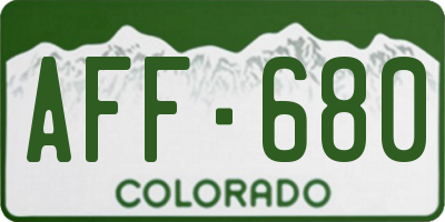 CO license plate AFF680
