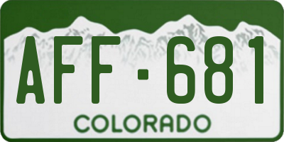 CO license plate AFF681