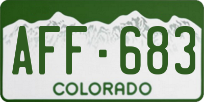 CO license plate AFF683