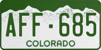 CO license plate AFF685