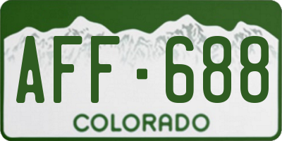 CO license plate AFF688