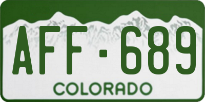 CO license plate AFF689