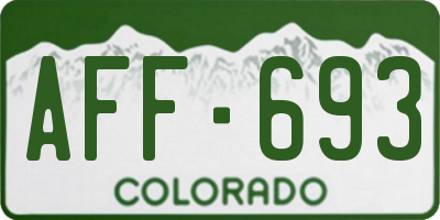 CO license plate AFF693