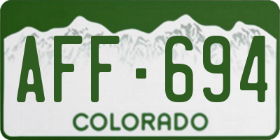 CO license plate AFF694