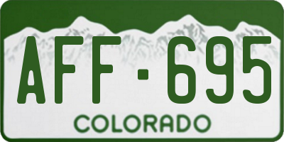 CO license plate AFF695