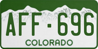 CO license plate AFF696