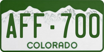 CO license plate AFF700
