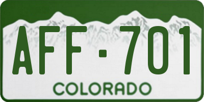 CO license plate AFF701