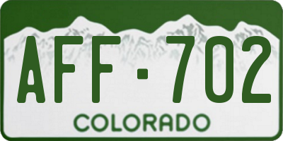 CO license plate AFF702
