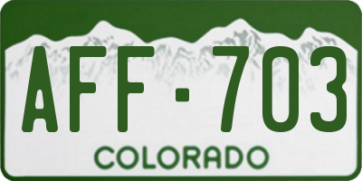 CO license plate AFF703