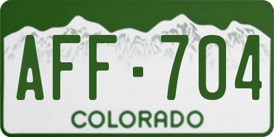 CO license plate AFF704