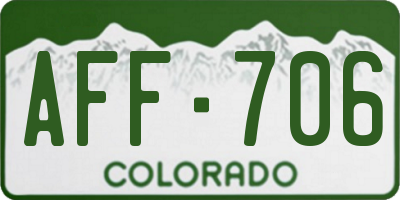 CO license plate AFF706